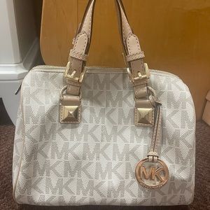 Michael kors white top handle bag